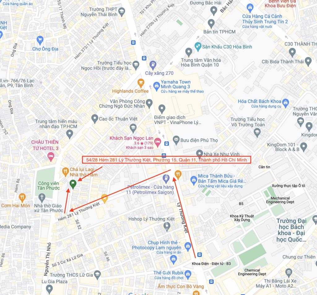 54/28 Đường 281, Lý Thường Kiệt, Phường 15, Quận 11, HCM.